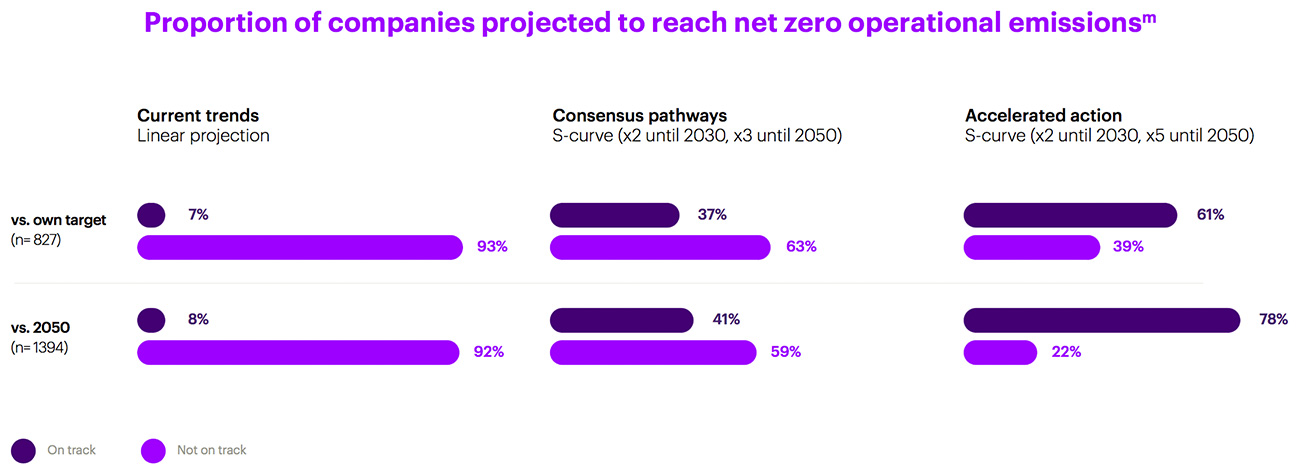 Firms will miss net zero without doubling efforts by 2030